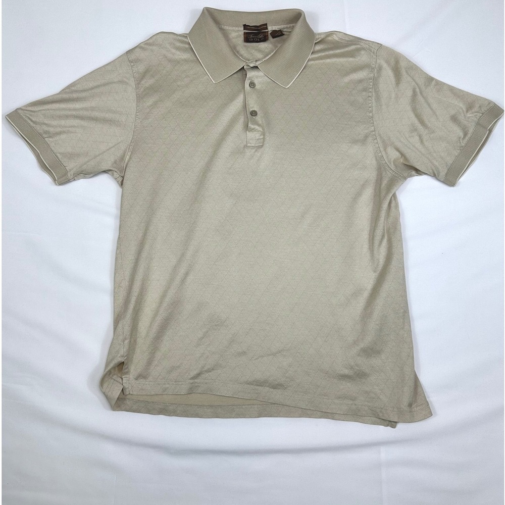 Tasso Elba Golf Polo Mens Short Sleeve Mercerized Cotton Tan Medium - Picture 1 of 7